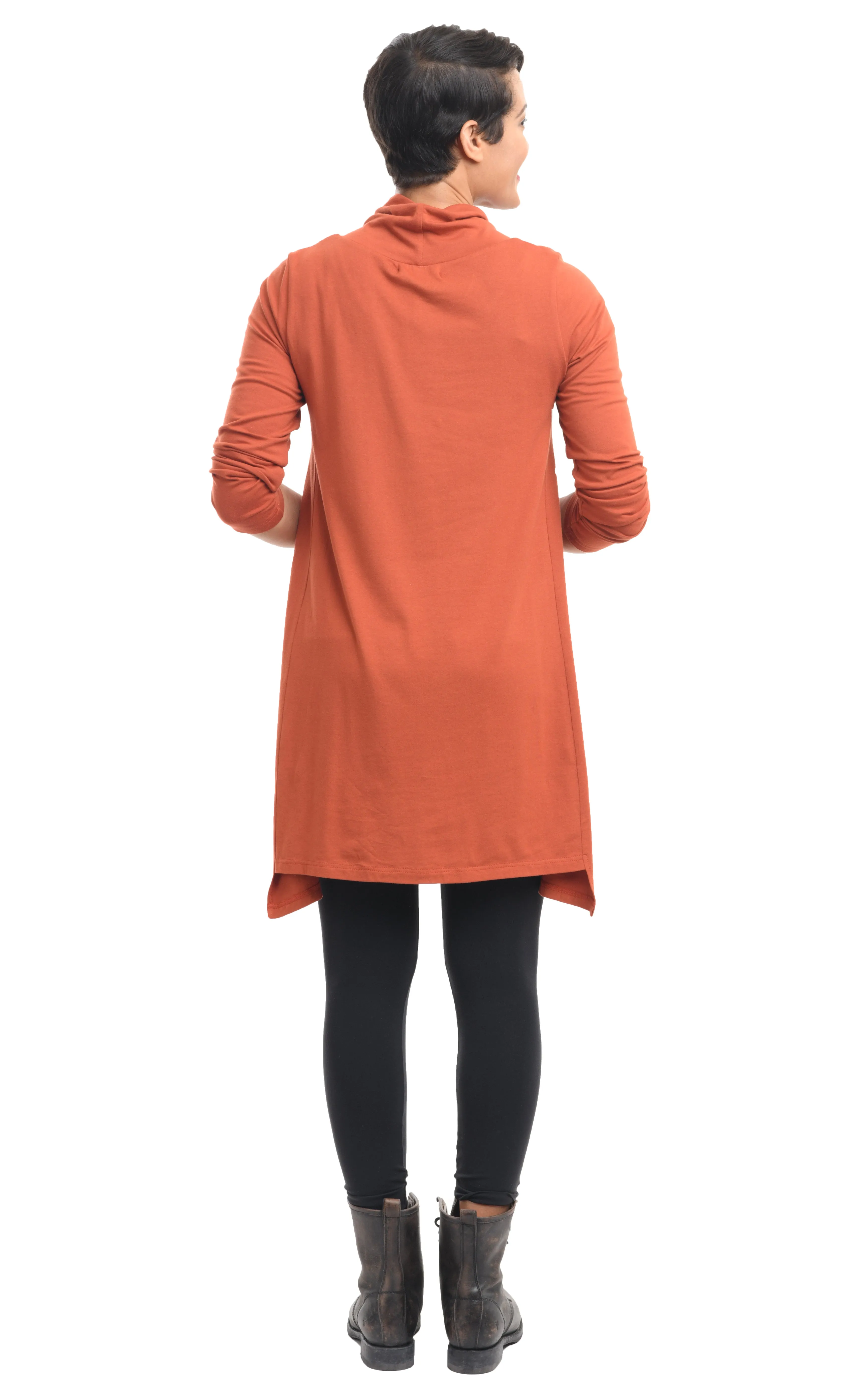Gemma Womens Turtleneck Tunic in Pumpkin