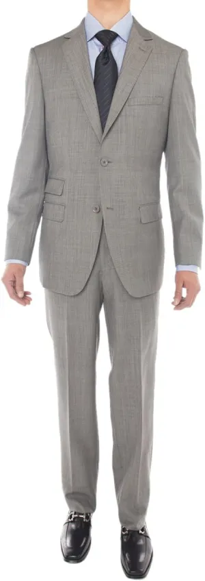 GN Luciano Men's Two Button Super 160'S Wool Suit 2 Piece Jacket with Pant