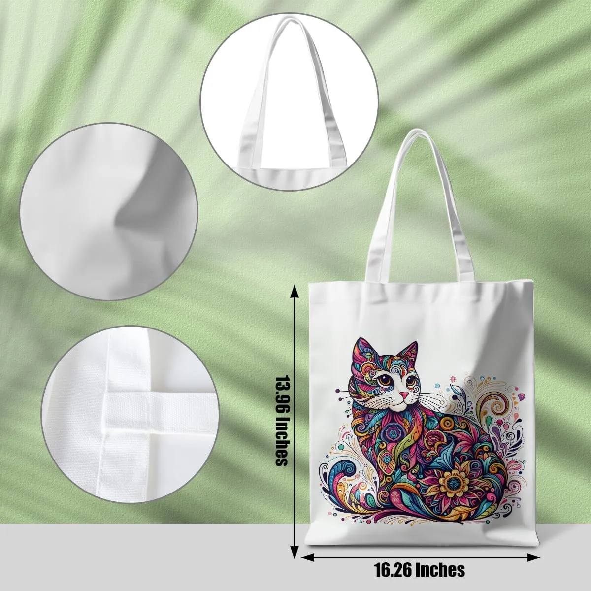 Halloween Stuff Skull Ghost Tote Bag Cat Lover Gifts for Fall Reusable Grocery Bags Wildflower Cute Tote