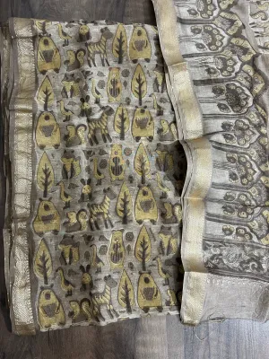 Hand BlockPrint Maheshwari Silk Cotton 2 pc Dress Material
