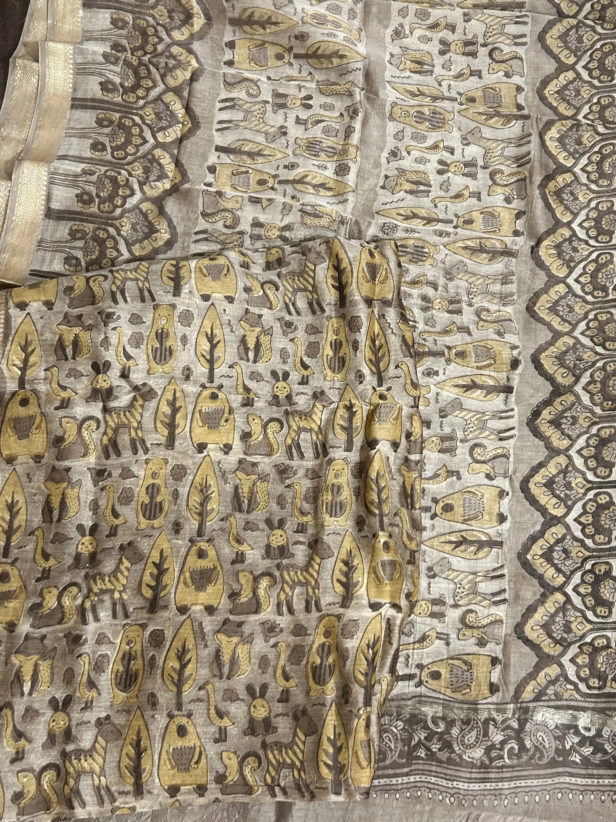 Hand BlockPrint Maheshwari Silk Cotton 2 pc Dress Material