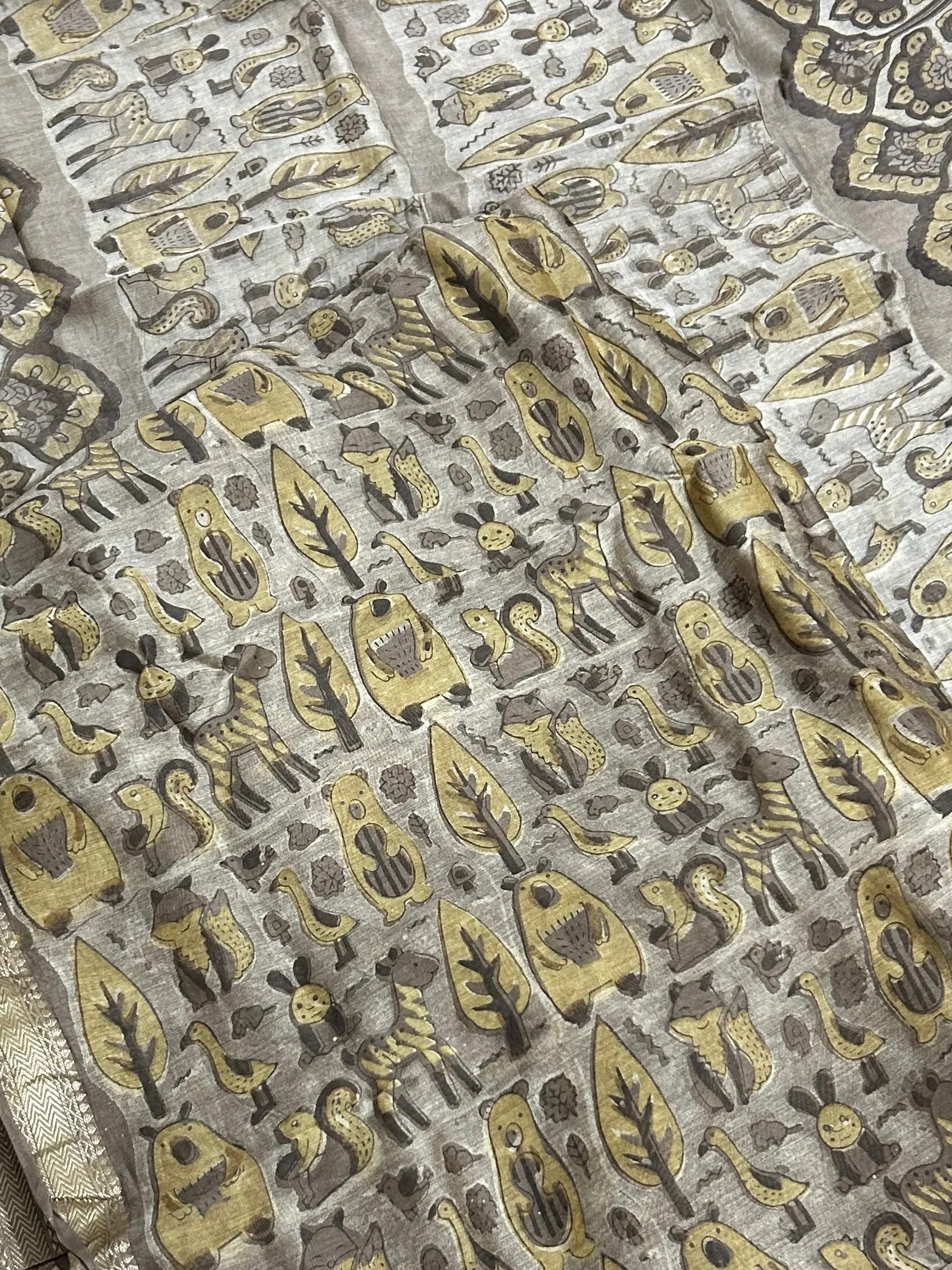 Hand BlockPrint Maheshwari Silk Cotton 2 pc Dress Material
