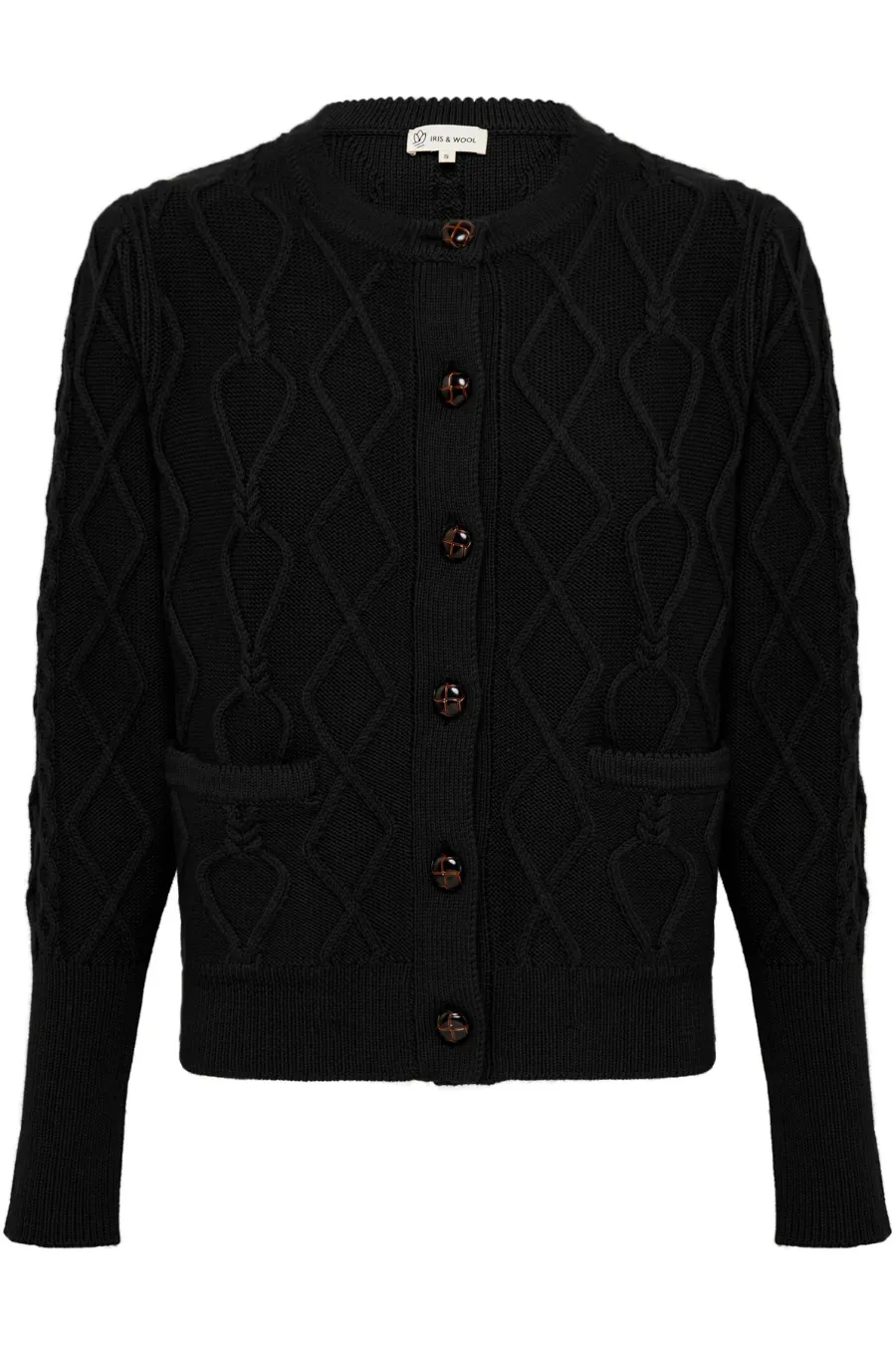 Heart Cable Cardi Black