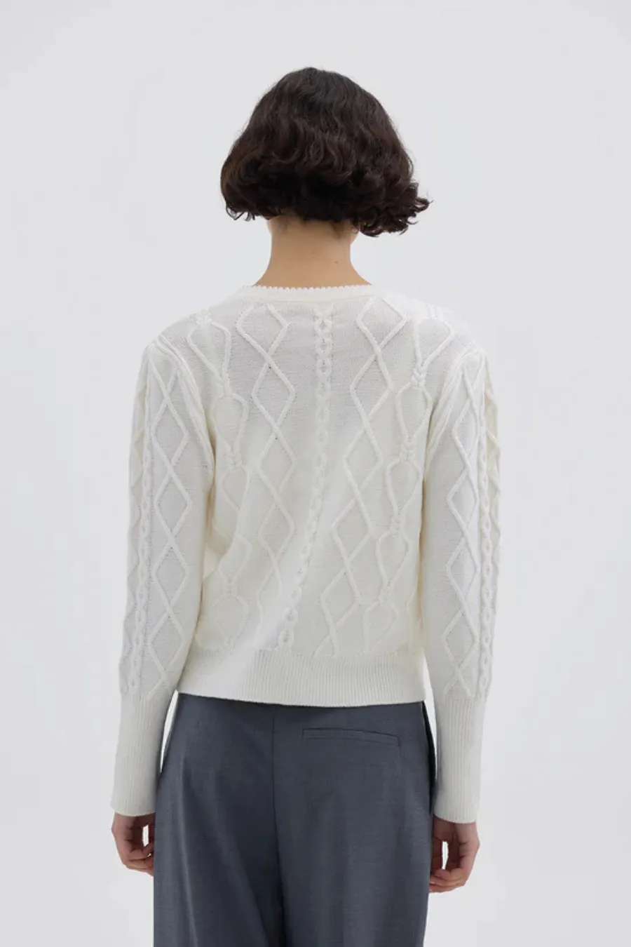 Heart Cable Cardi Cream