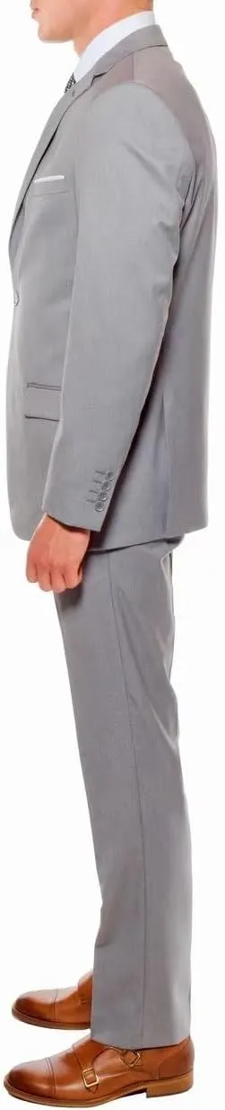 HUUTOE Mens 2 Piece Suit Men Slim Fit Suits for Men Wedding Prom Suit Solid One Button Blazer Jacket Pants Set Groomsmen