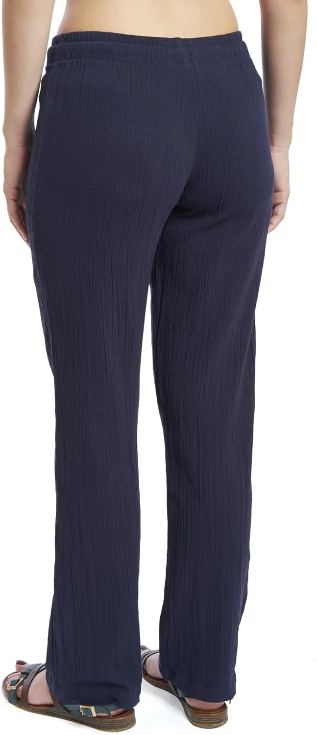 J & Ce Women's Cotton Gauze Low Waist Beach & PJ Pants
