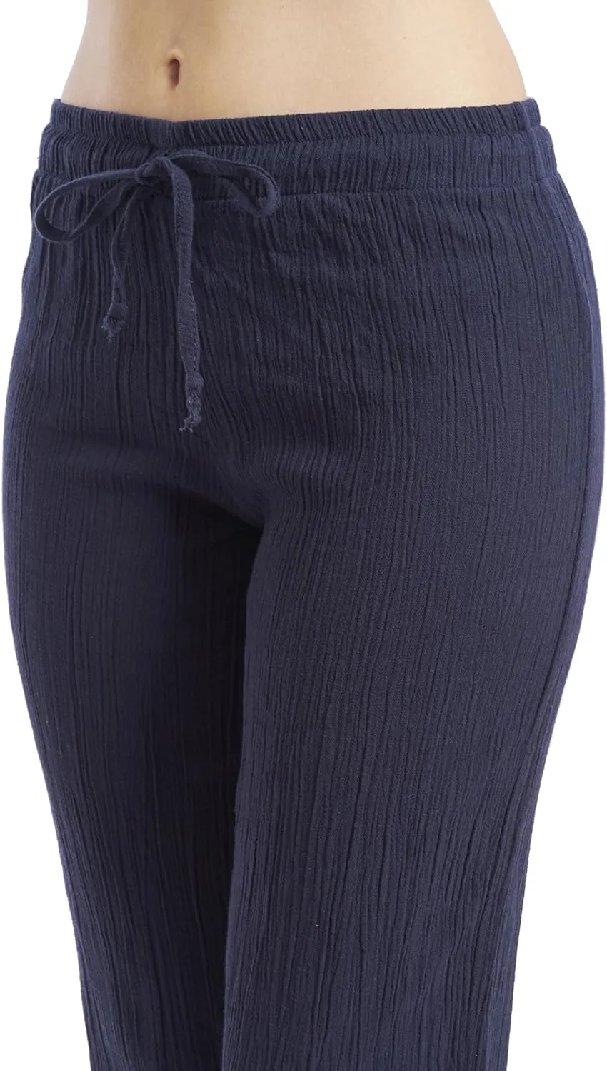 J & Ce Women's Cotton Gauze Low Waist Beach & PJ Pants