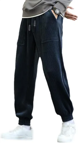 keusyoi Autumn Winter Corduroy Sweatpants Men Baggy Joggers Fashion Streetwear Loose Casual Harem Pants Plus Size