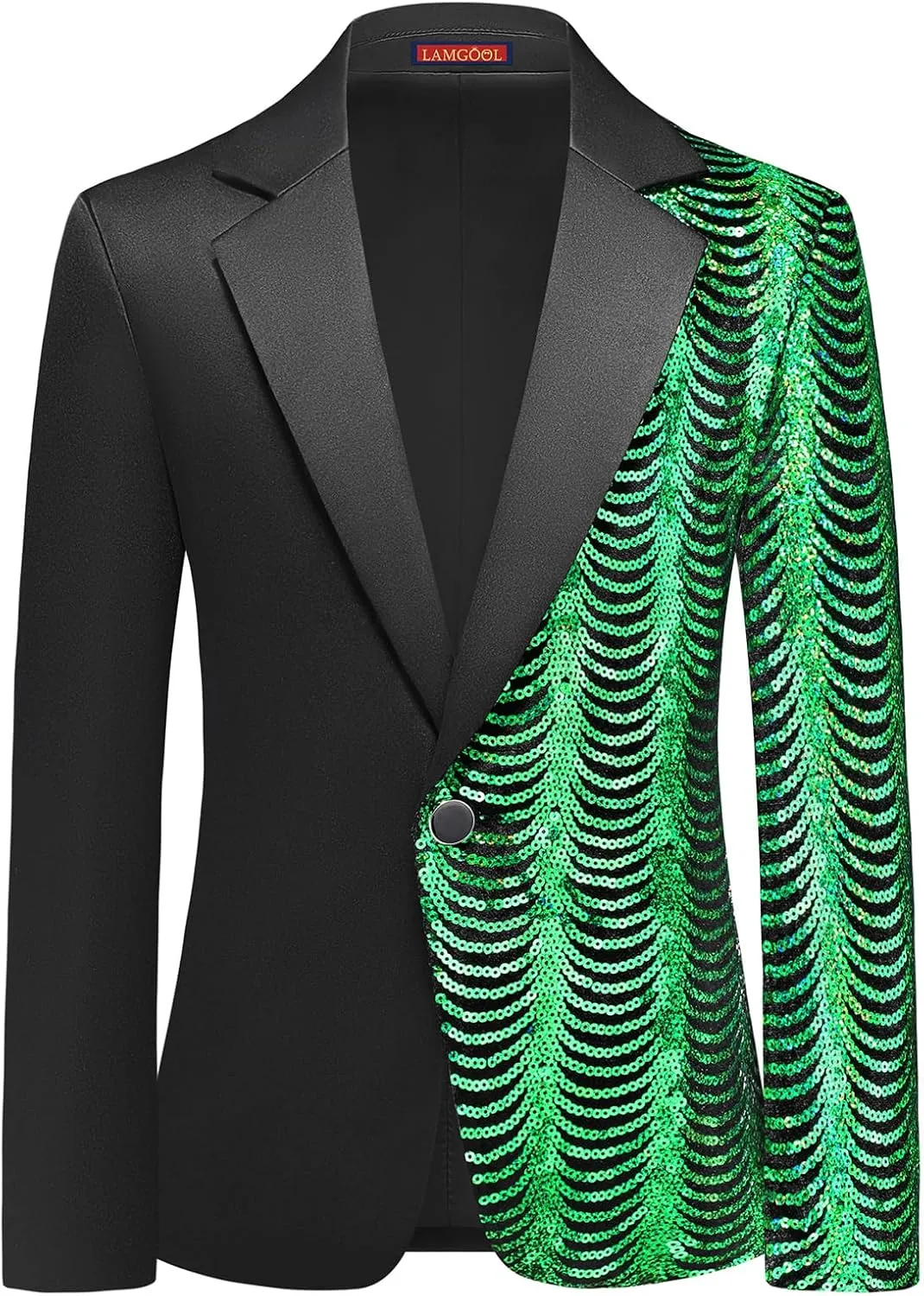 Lamgool Boys Slim Fit Suits 2 Pieces Tuxedo Set with Sequin Shiny Jacket Pant for Kids Prom Wedding Party Formal Outfit 4-16Y