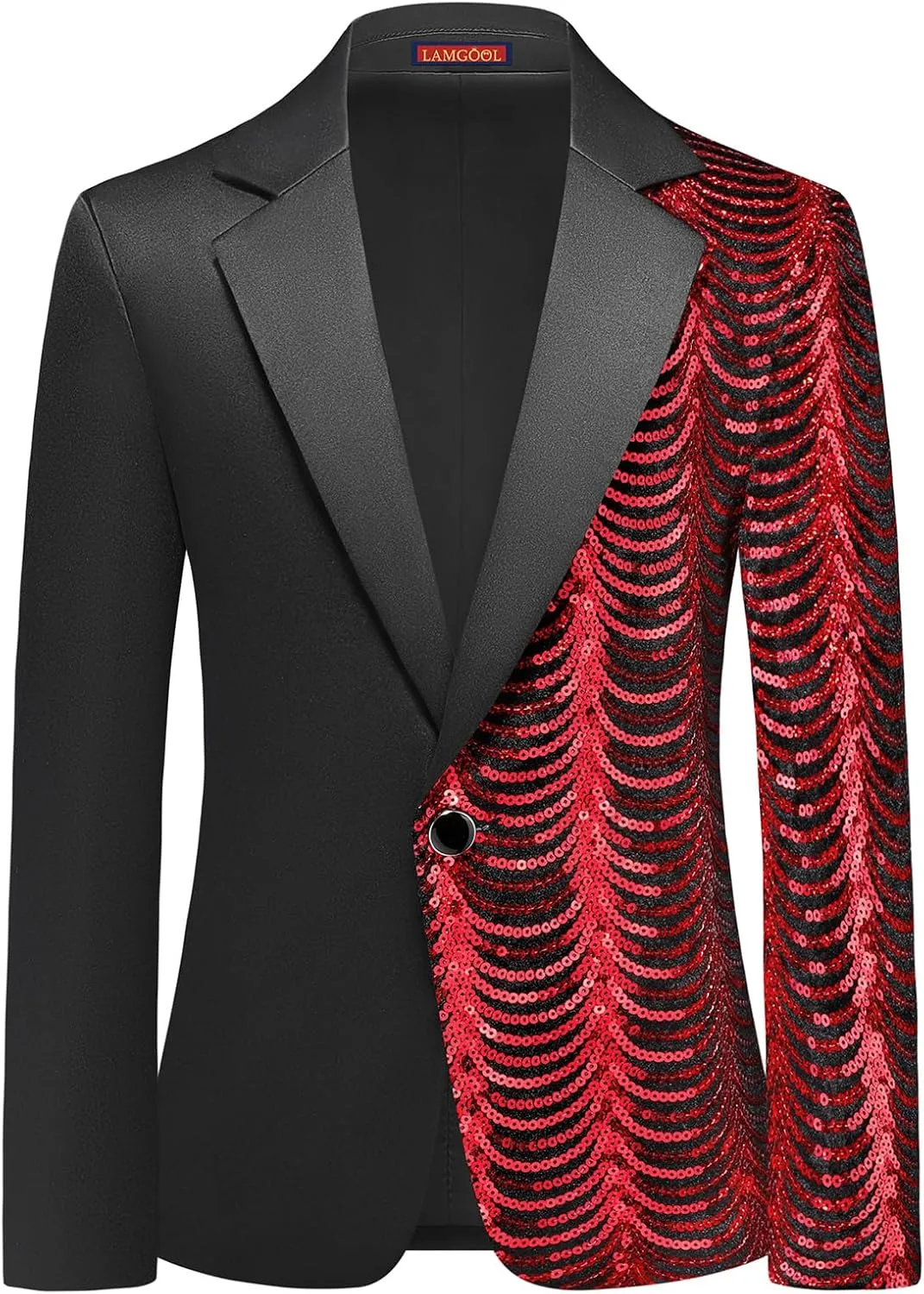 Lamgool Boys Slim Fit Suits 2 Pieces Tuxedo Set with Sequin Shiny Jacket Pant for Kids Prom Wedding Party Formal Outfit 4-16Y