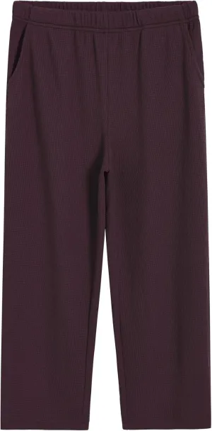 Latuza Women's Petite Short Lounge Pants Waffle Knit Pants Wide Leg