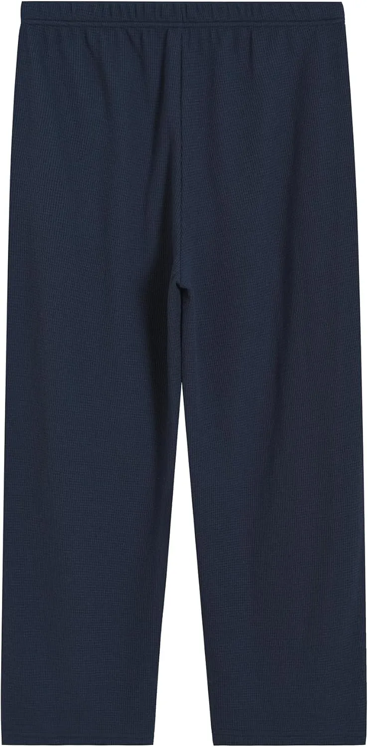 Latuza Women's Petite Short Lounge Pants Waffle Knit Pants Wide Leg