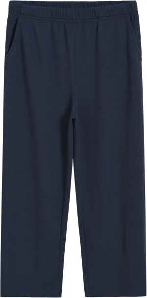 Latuza Women's Petite Short Lounge Pants Waffle Knit Pants Wide Leg