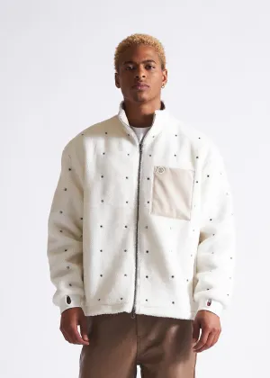 Leo Zip Sherpa Jacket - White