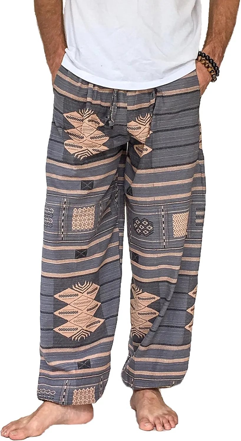 Love Quality Baggy Pants Men's One Size Printed 100% Cotton Harem Pants Hippie Boho