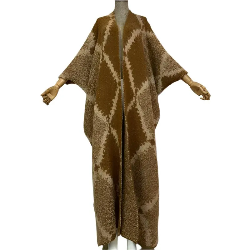 Luxury Bohemian Print Fur Coat – Warm & Stylish Winter Outerwear for Women