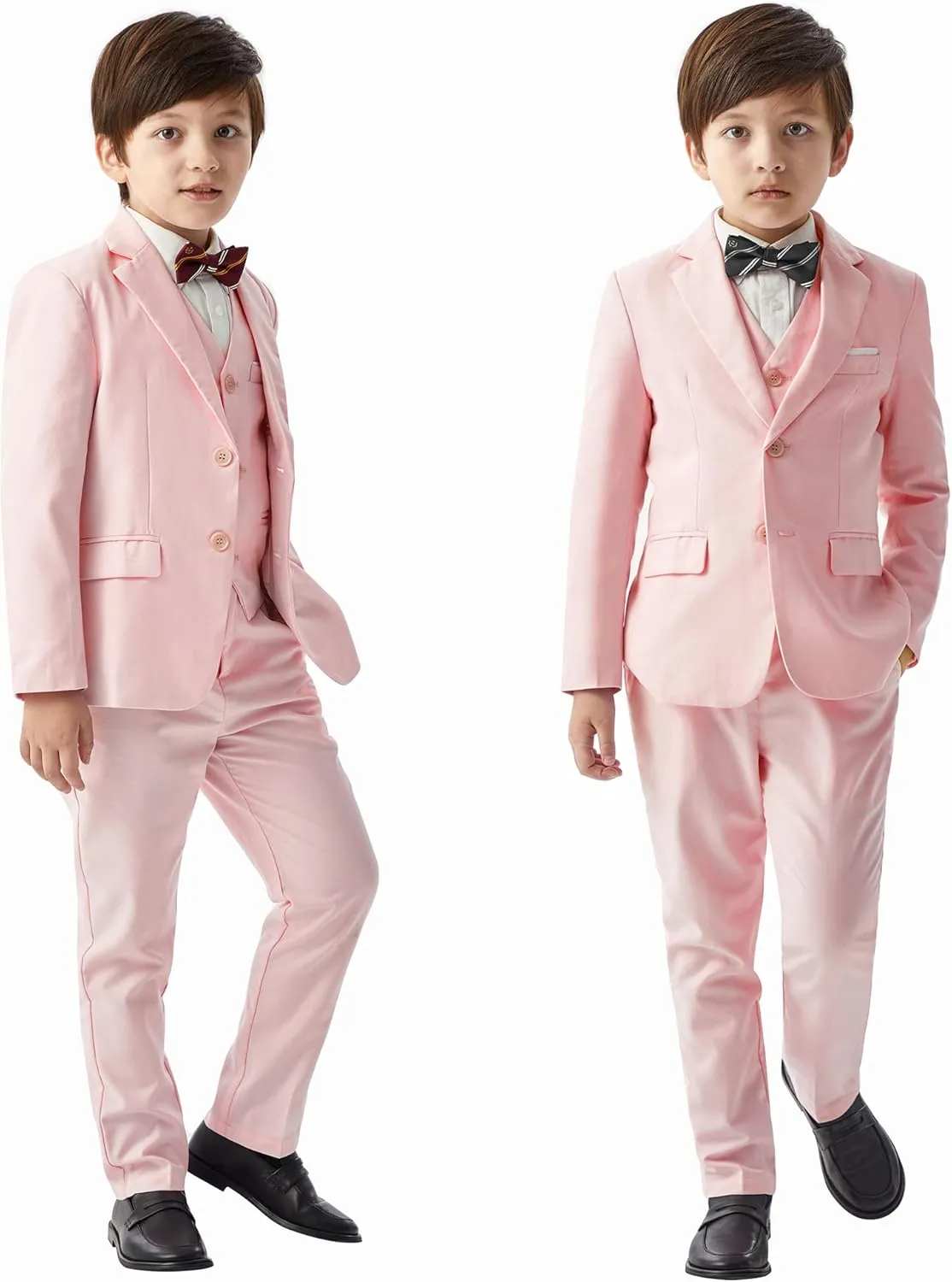 MAGE MALE Boys Multiple Colour Formal Dress Suits 5 Piece Slim Fit Dresswear Suit Set with Kids Suspenders