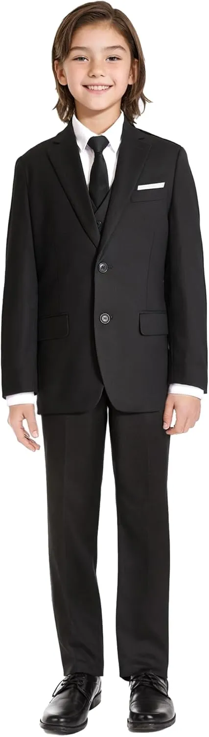 Marvelous World Boys' Formal Slim Fit Suit Set, Adjustable Waist