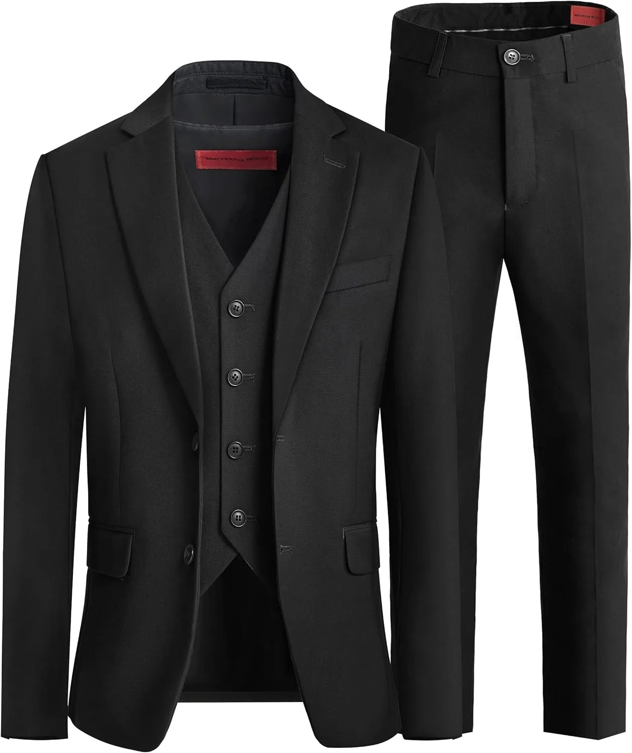 Marvelous World Boys' Formal Slim Fit Suit Set, Adjustable Waist