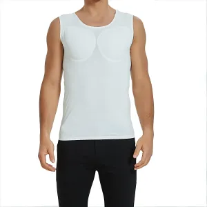 Men Fake Muscles Shaper T-Shirt Invisible Padded pectorals Biceps and Triceps Undershirts