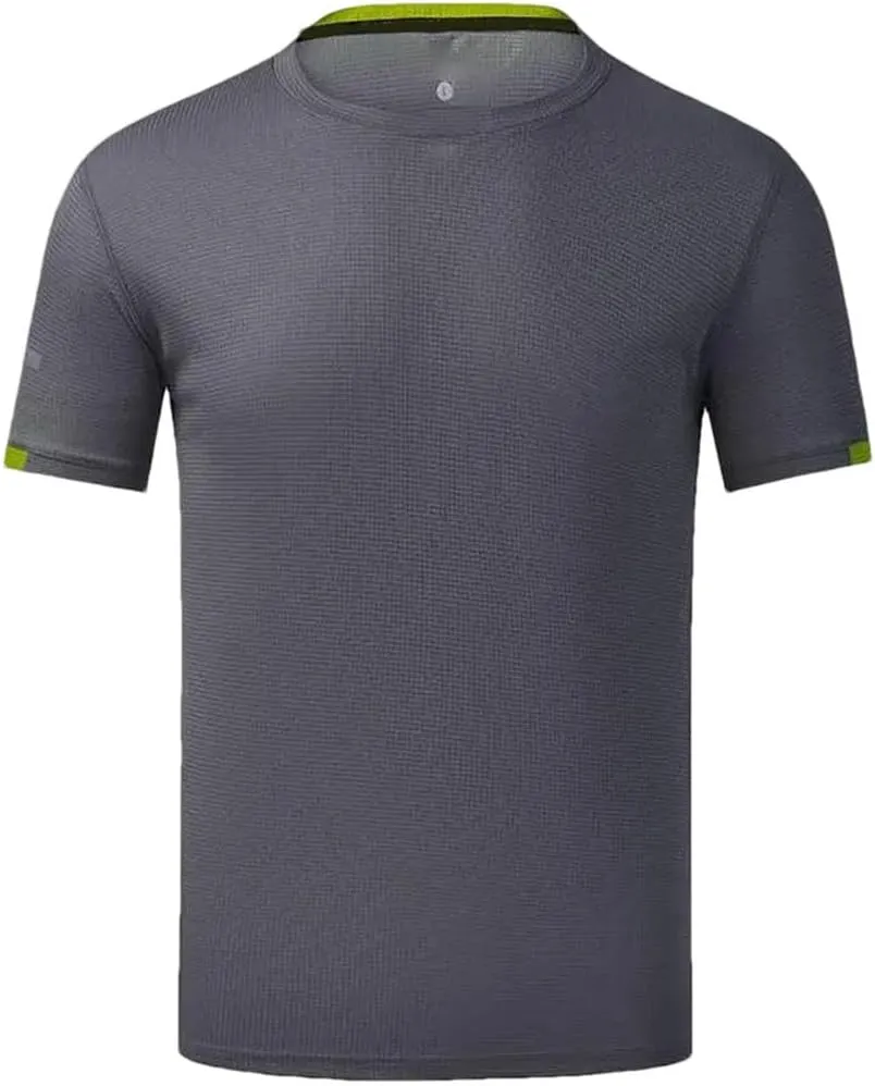 Men Quick Drying Round Neck T Shirt with Short Sleeves Breathable Fitness and Leisure Team Wear Running Shirt