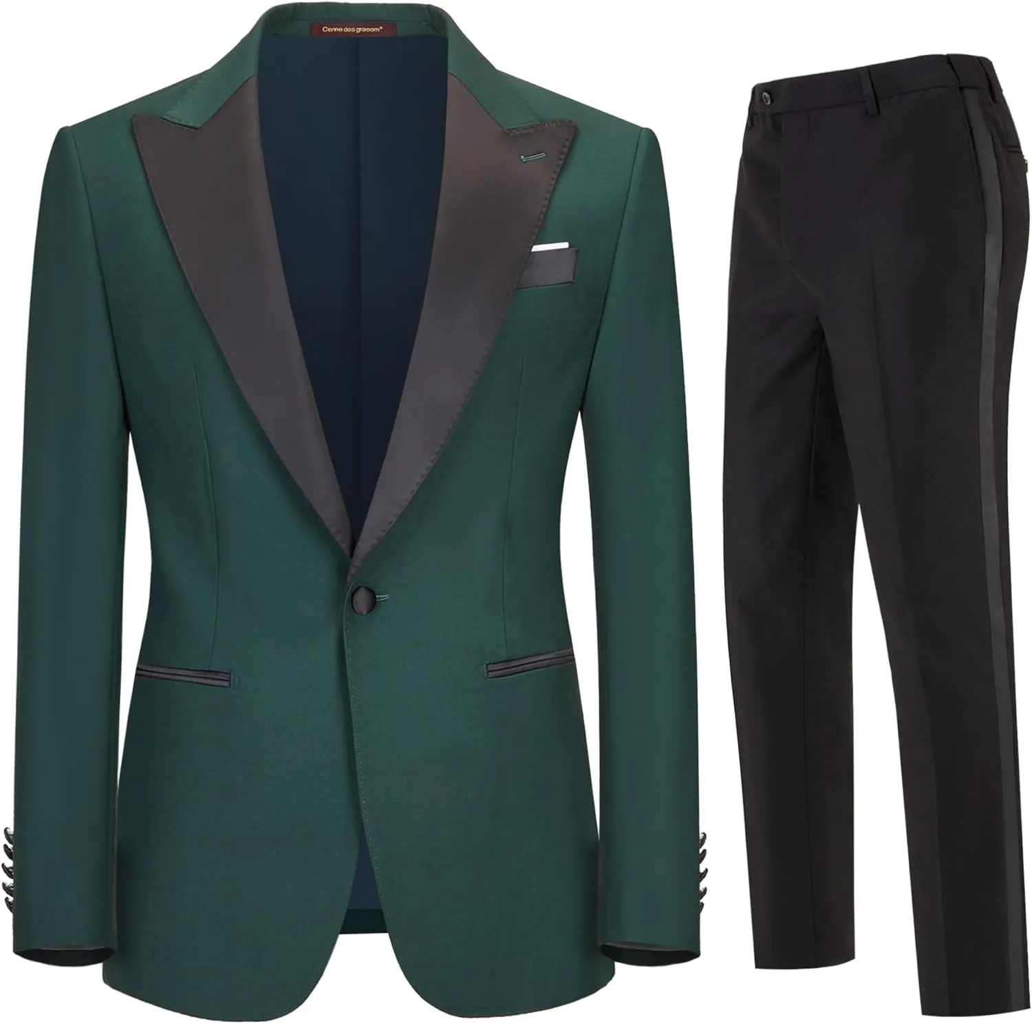 Men's 2 Piece Suit Set,One Button Slim Fit Formal Wedding Prom Tuxedo Suits,Solid Blazer & Pants