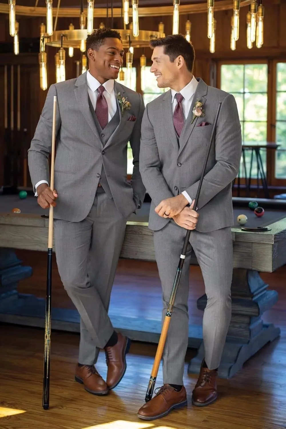 Men's 3 Pieces Suit Slim Fit Two Buttons Blazer Jacket Formal Business Suits Set Solid Vest Pants for Wedding