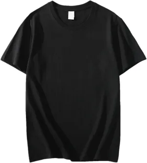 Men's Solid Color Short Sleeved T Shirt Heavy Round Neck Loose Top