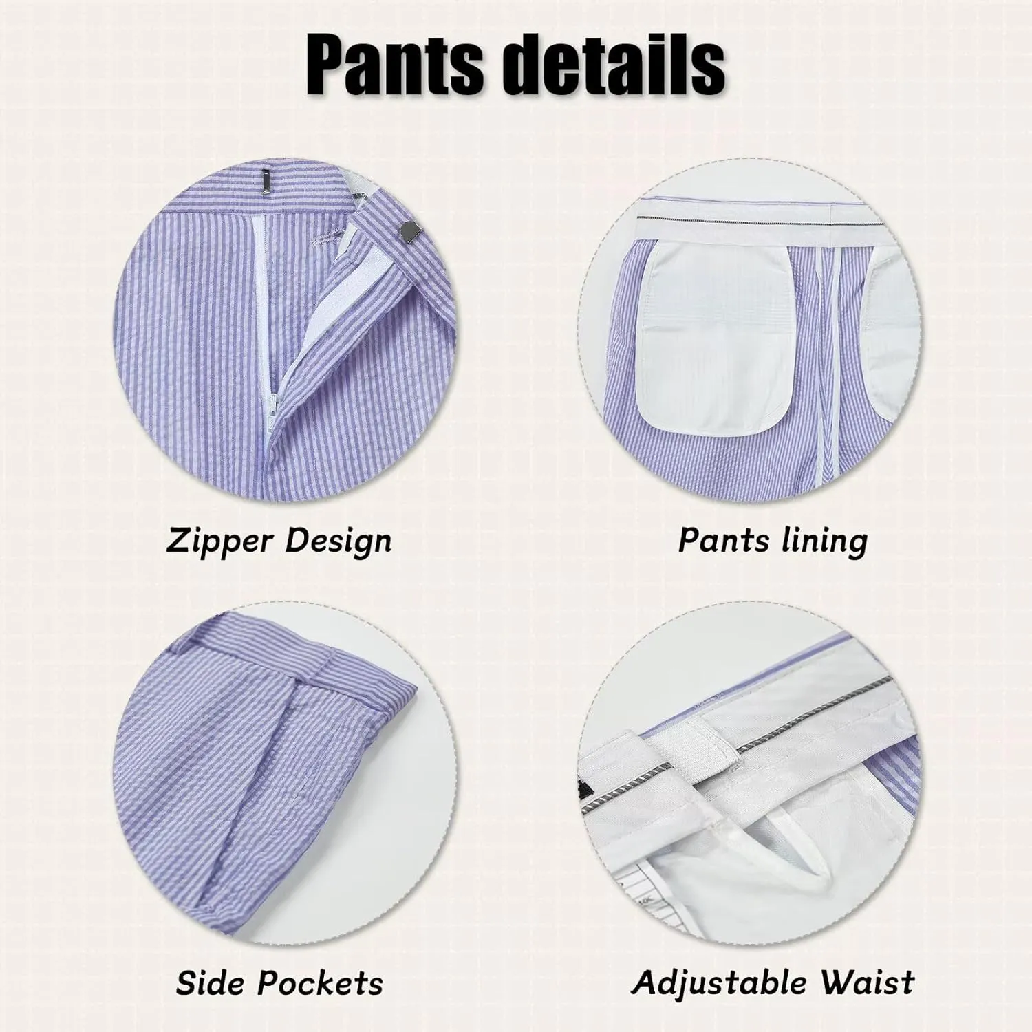 Mens Suit Summer Seersucker 2 Piece Double Breasted Buckle Striped Tuxedos for Men Wedding Suits Cotton Beach Party