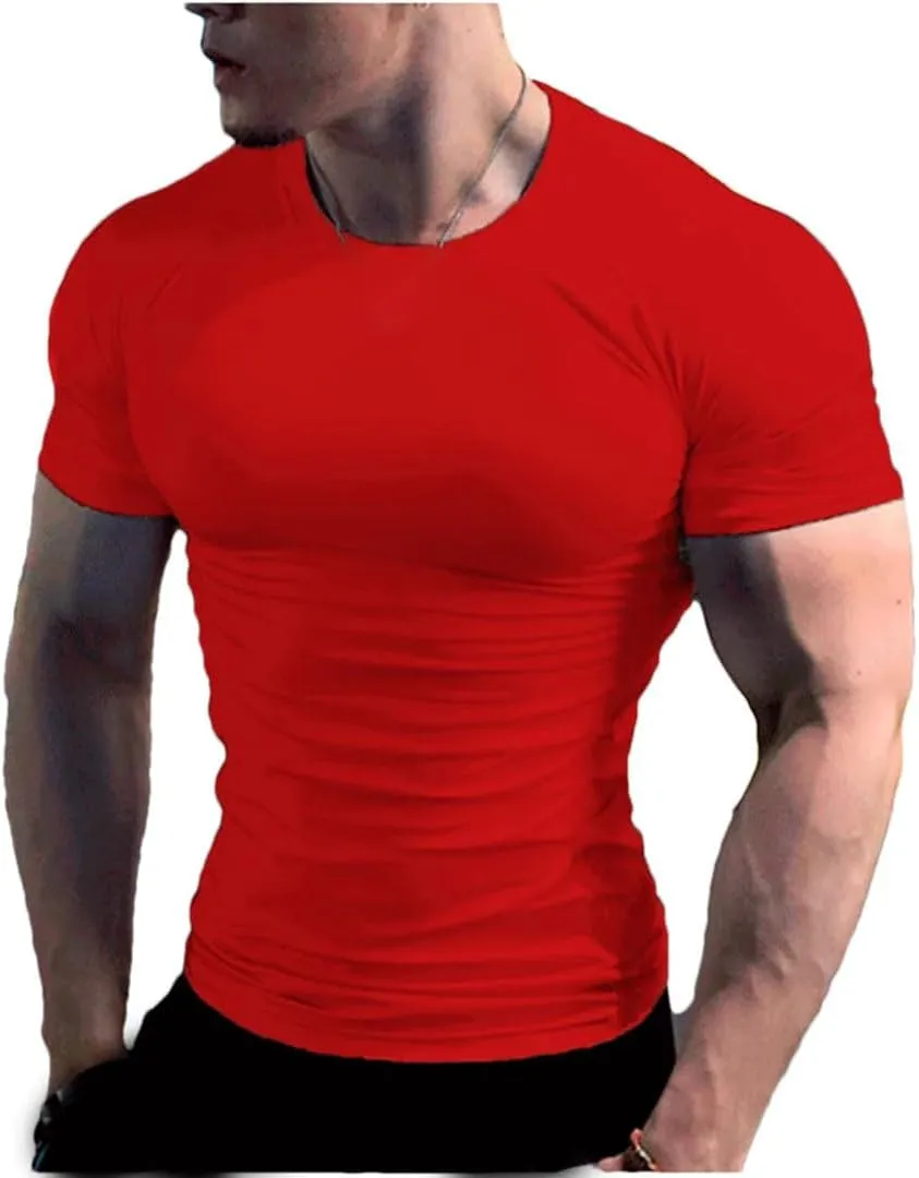 Mens Summer Running T Shirt Short Sleeve Quick Dry Gym Fitness Top Bodybuilding Soccer Football Shirt