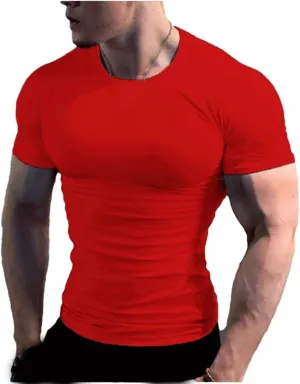 Mens Summer Running T Shirt Short Sleeve Quick Dry Gym Fitness Top Bodybuilding Soccer Football Shirt