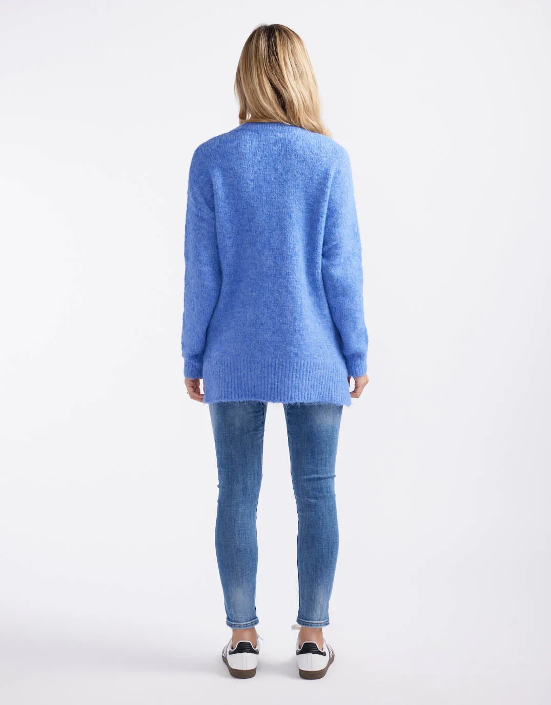 Mira Cosy Crew Wool Knit - Azure Blue