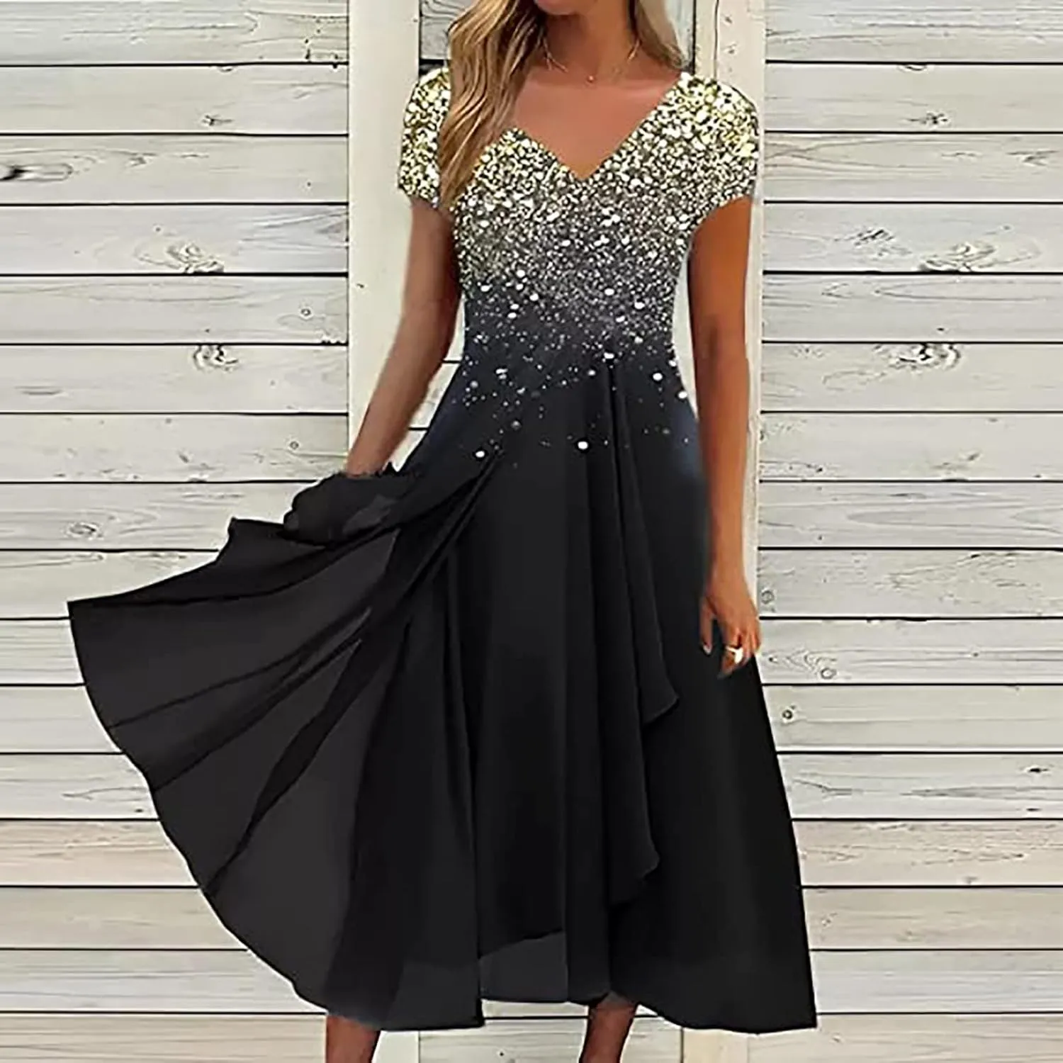 Mother of The Bride Dresses Petite Length Lace Appliques Formal Evening Party Prom Gown Chiffon Short Sleeve A-Line