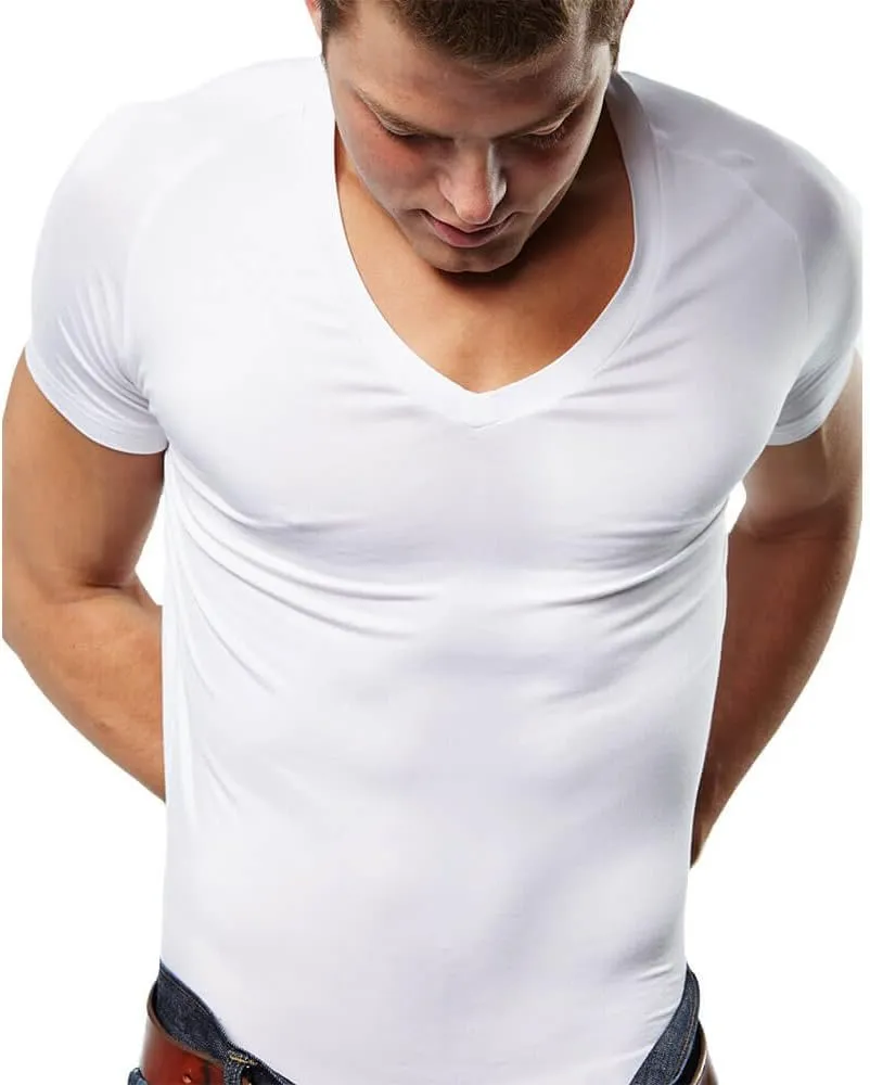 Mr. Davis Bamboo Viscose Tailored V Neck Stylish Men's Undershirt Variety 4 Pack