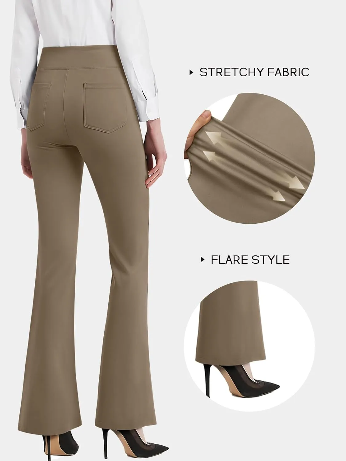 NIMIN Womens Dress Pants High Waisted Flare Casual Slacks for Women Stretchy Boot Cut Work Trousers with Pockets 2025
