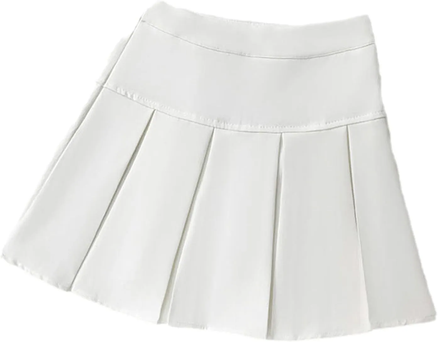 OFFSUM Womens Short Skirts - Korean Style Pleated Mini Skirt Women Simple A-Line High Waist Daily Clothes Casual Soli
