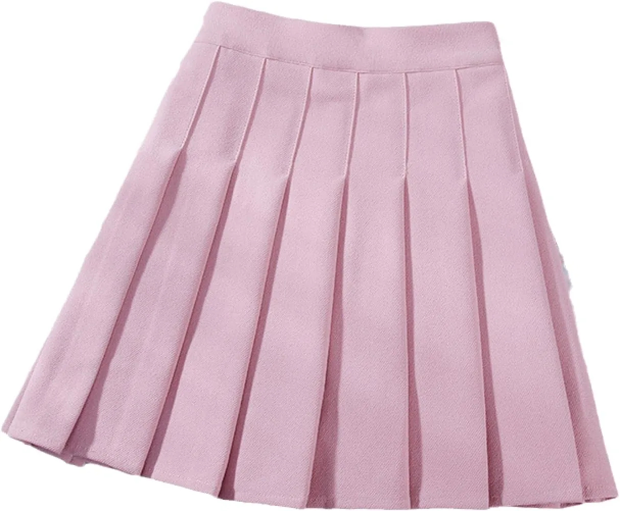 OFFSUM Womens Short Skirts - Solid Color School Girl Uniform Pleated Skirt Elastic Waist Tennis Skirts Women Summer S
