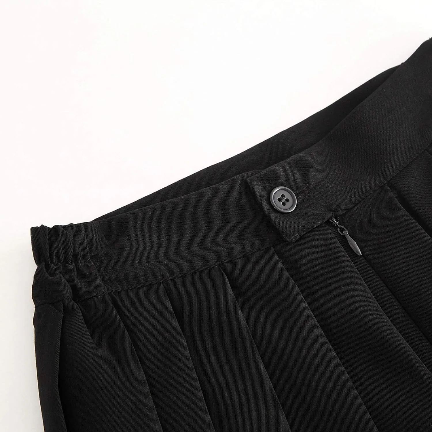 OFFSUM Womens Short Skirts - Summer School Students Skirt Elastic Waist Pleated Skirt Uniform Korean Style Casual Sol