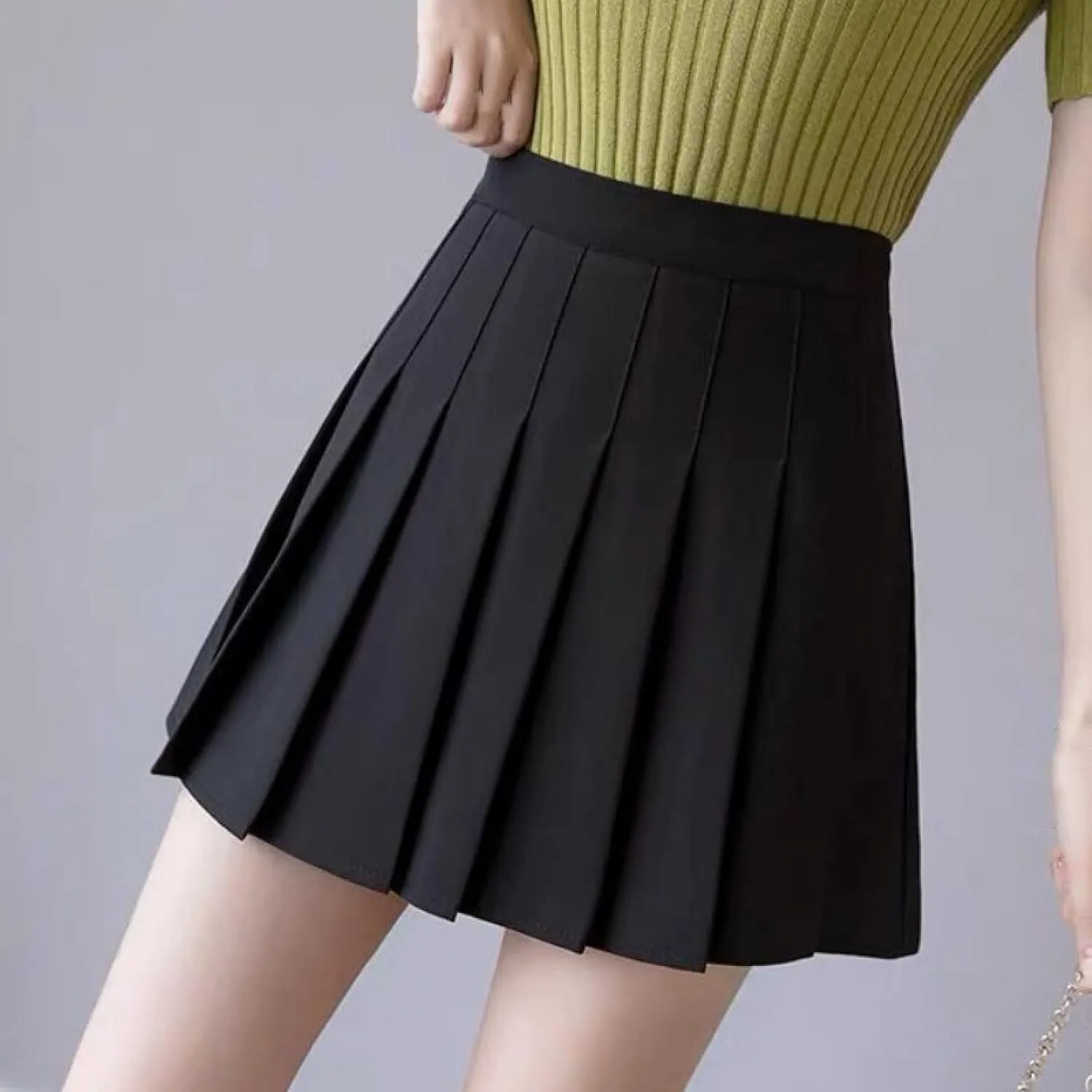 OFFSUM Womens Short Skirts - Summer Tennis Skirts Women Fashion High Waist Solid Color Pleated Mini Skirt for Daily W