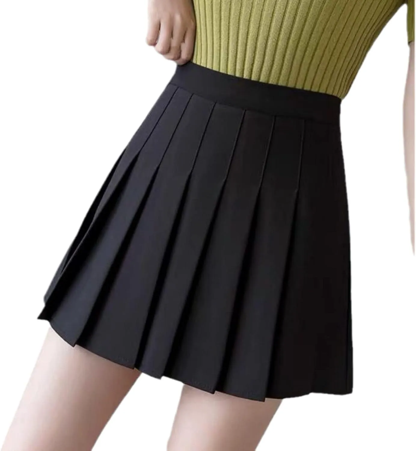 OFFSUM Womens Short Skirts - Summer Tennis Skirts Women Fashion High Waist Solid Color Pleated Mini Skirt for Daily W