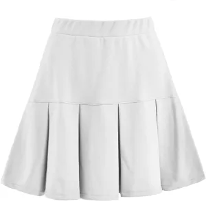 OFFSUM Womens Short Skirts - Sweet Pleated Mini Skirt Women Solid Color High Waist Vintage Simple Elegant Tennis Skir