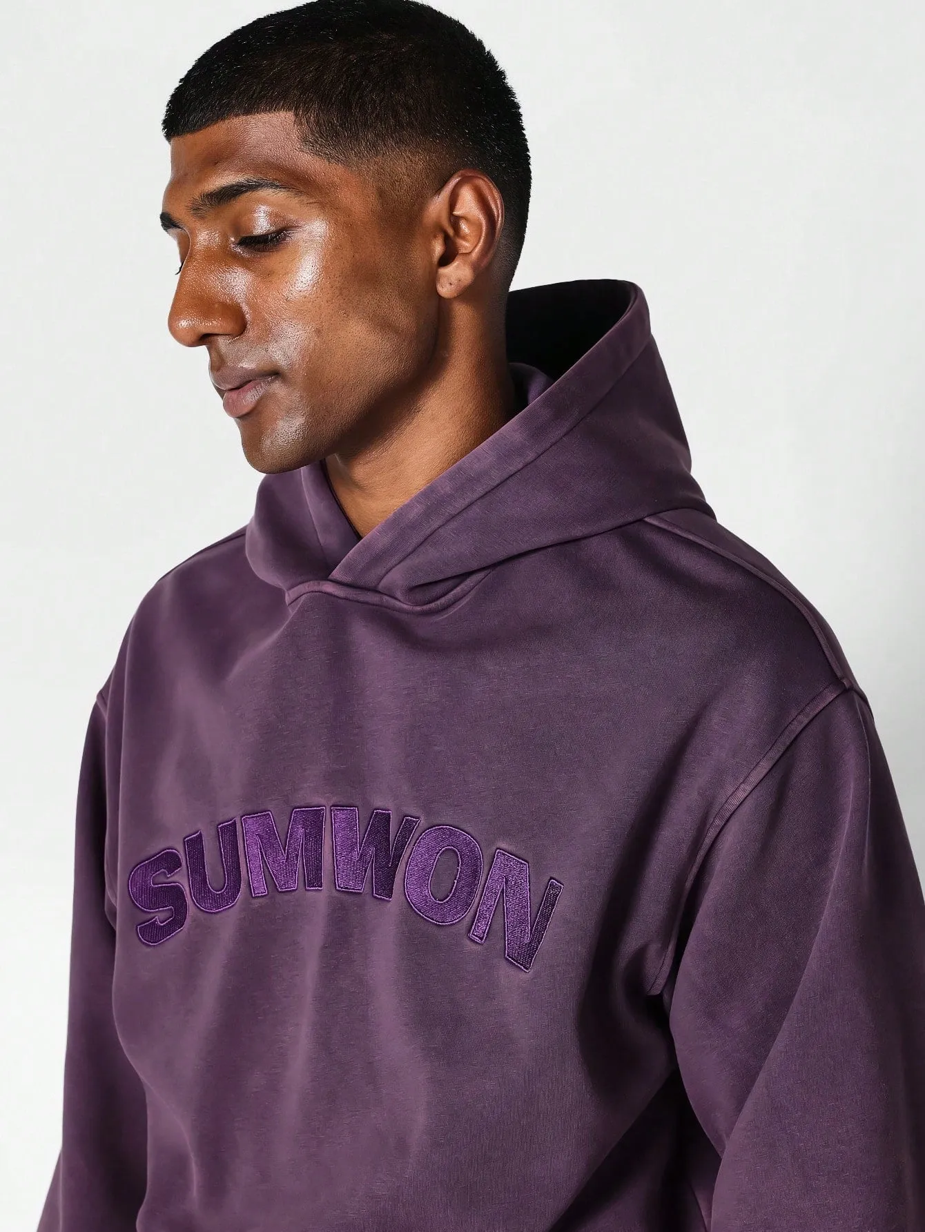 Overhead Washed Hoodie With Embroidery
