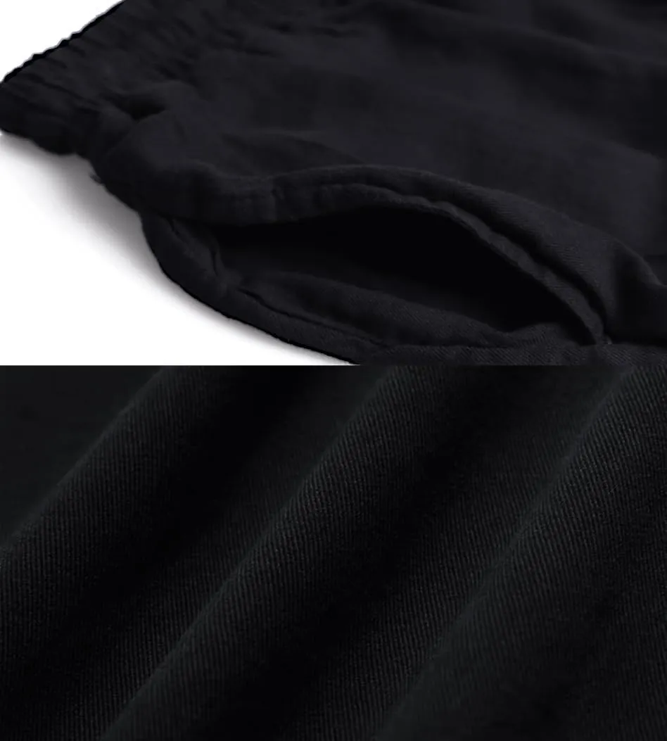 palglg Mens or Womens 100% Cotton Trousers with Elastic Waist & Out-Drawstring for Yoga Pants & Beach Wear