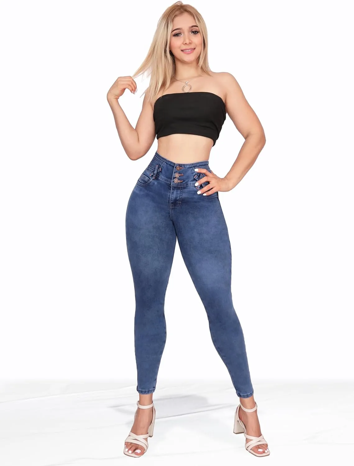 Pantalones Levanta Cola Colombian Butt Lifting Jeans - High Waisted for Women