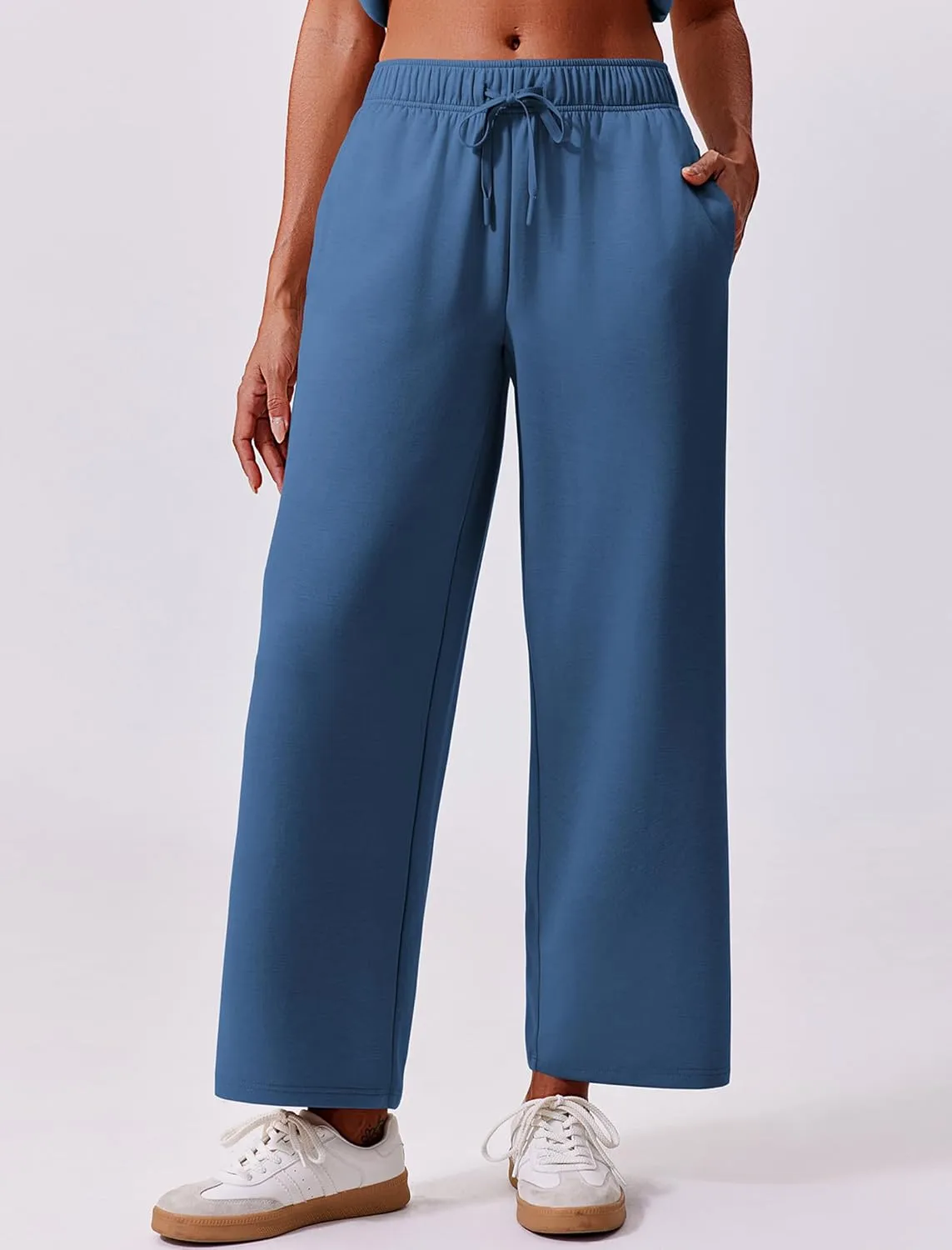 PINSPARK 2 Piece Sets for Women Summer Lounge Set Cap Sleeves Sweatsuit Cropped Wide Leg Pants 2025 Matching Travel Tracksuit