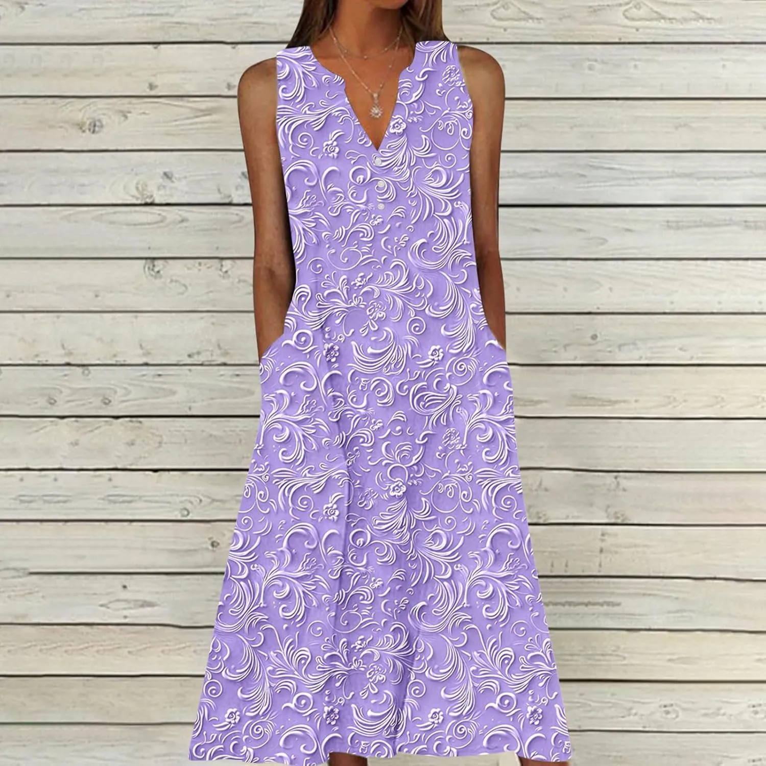 Plus Size 3D Printed Boho Midi Dress Women Sleeveless V Neck Flowy Tank Dresses Summer Casual Beach A-Line Sundress