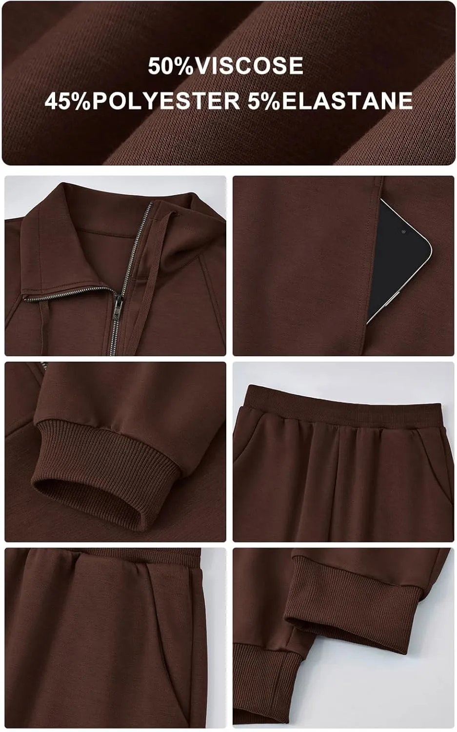 PRETTYGARDEN Long Sleeve Half Zip Sweatsuits Women 2 Piece Outfit Spring Casual Sweatshirt Sweatpants Lounge Set Tracksuit