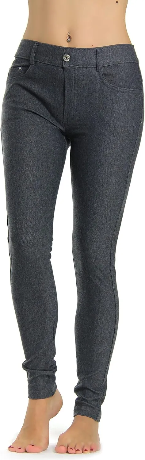 Prolific Health Women's Jean Look Jeggings Tights Slimming Many Colors Spandex Leggings Pants Capri S-XXXL