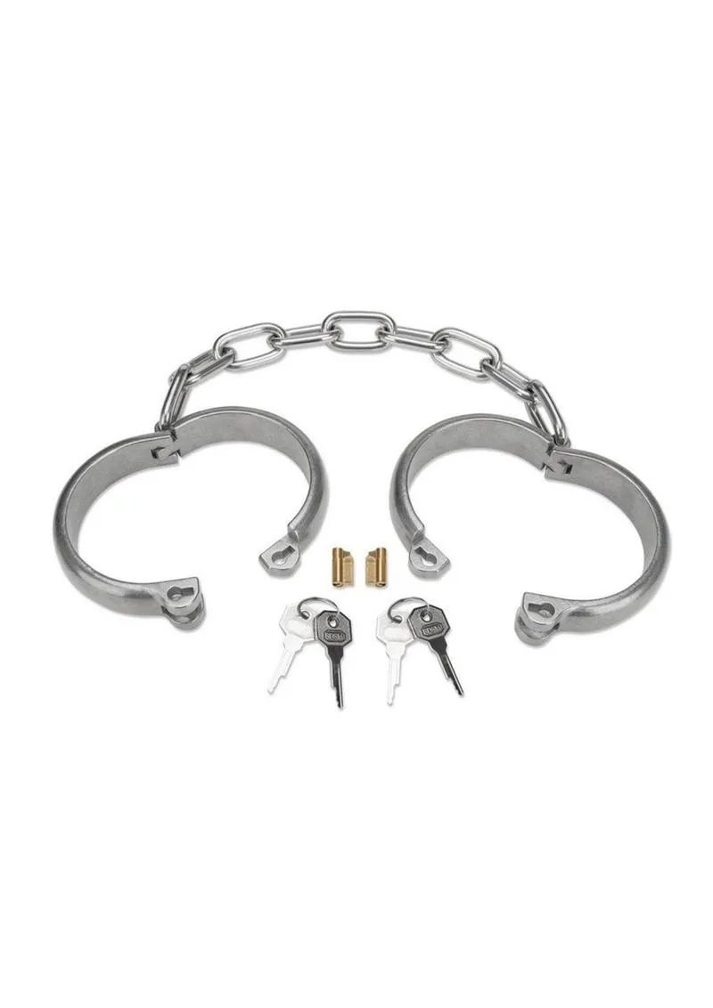 Prowler Red Heavy Duty Metal Ankle Cuffs - Stainless
