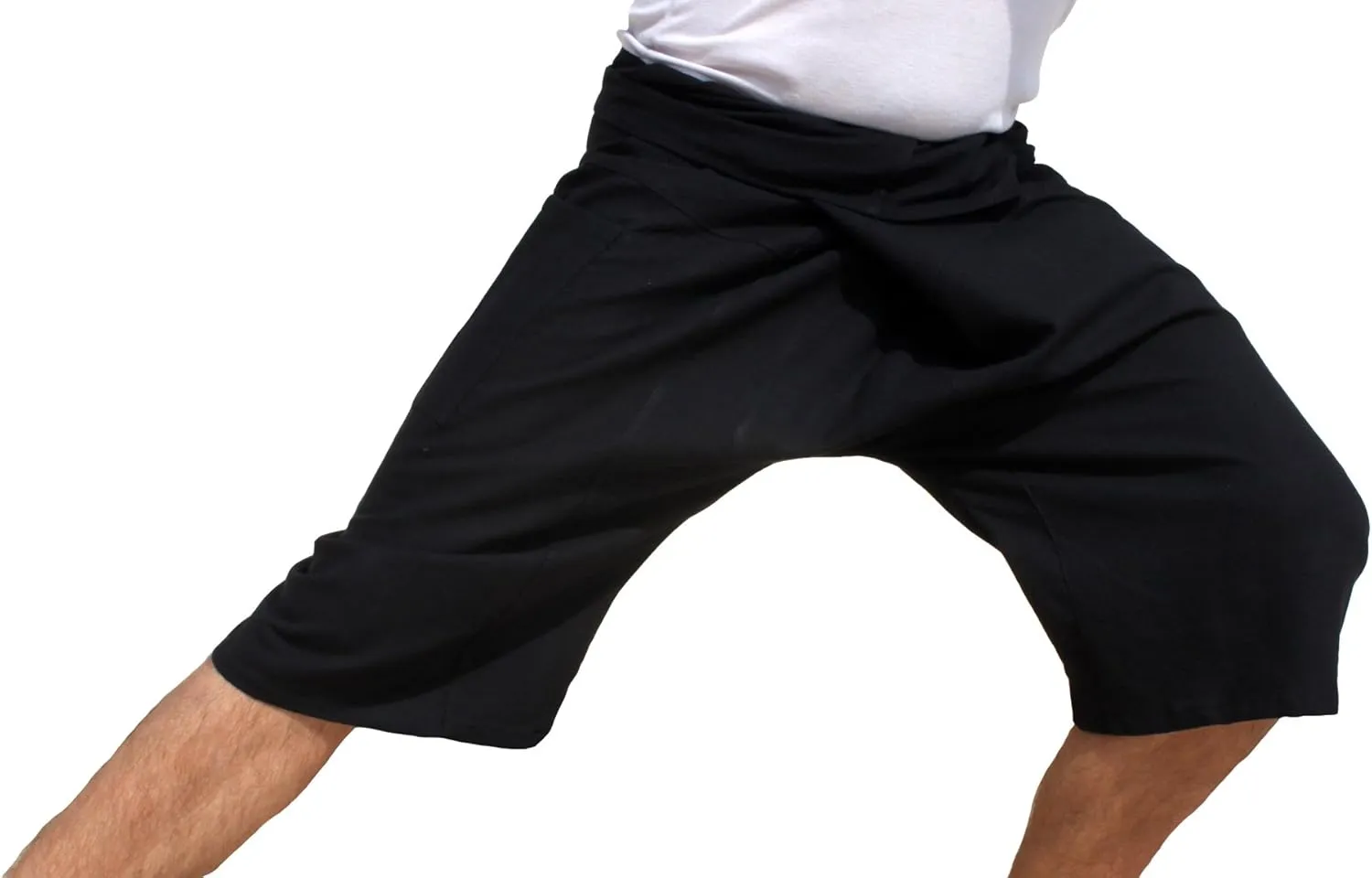 RaanPahMuang Thai Fisherman Shorts Men/Women, Loose Yoga, Pirate, Harem Pants, 100% Cotton, Unisex Kimono Pants